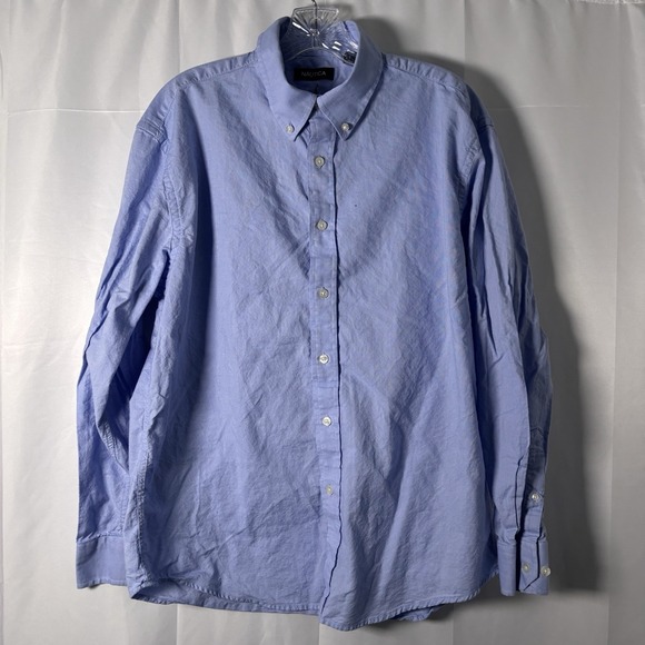 Nautica Other - Nautica Men's Long Sleeve Button Down Shirt Blue STAINED